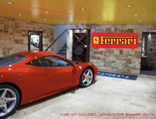 Load image into Gallery viewer, FERRARI CREST AND TEXT - GARAGE, MAN CAVE, OFFICE BANNER
