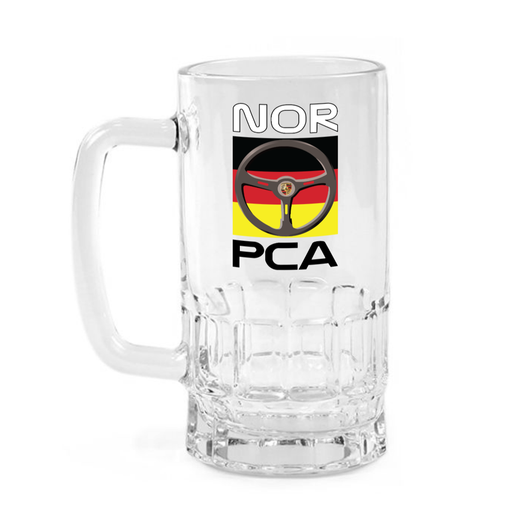 NORPCA LOGO BEER STEIN - Clear or Frosted, set of (2)