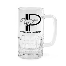 Load image into Gallery viewer, PARMA OHIO MUSTANGS LOGO BEER STEIN - Clear or Frosted, set of (2)
